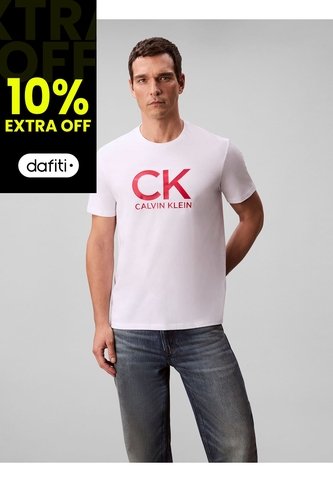 Camiseta Blanca Con Estampado Gráfico De Monograma Calvin Klein Calvin Klein