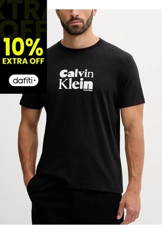 Camiseta Negra Con Estampado Gráfico De Logo En Estilo Bold Calvin Klein Calvin Klein