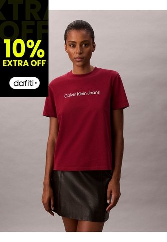 Camiseta Vino Tinto Clásica Con Logo Estampado Calvin Klein Calvin Klein