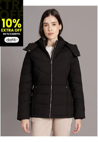 Chaqueta Negra Puffer Con Capota Calvin Klein Calvin Klein