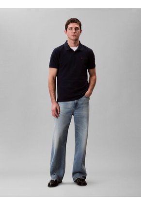 Polo Azul Clásico De Piqué De Algodón Calvin Klein