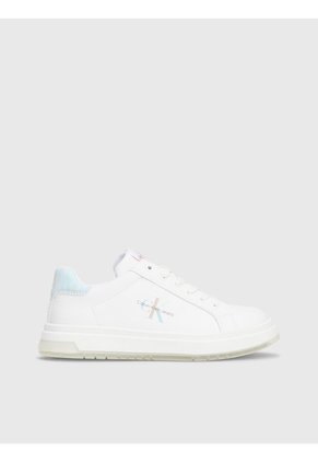 Tenis Blancos Para Niña CK Jeans Con Detalle Celeste Calvin Klein