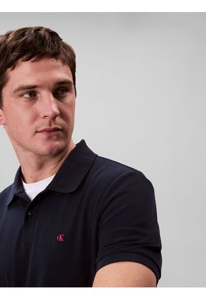 Polo Azul Clásico De Piqué De Algodón Calvin Klein