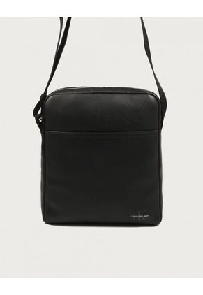 Bolso Negro Reporter Monocromático Con Logo Calvin Klein