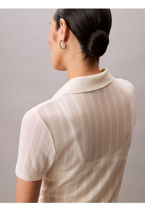 Polo Beige De Punto Pointelle Calvin Klein