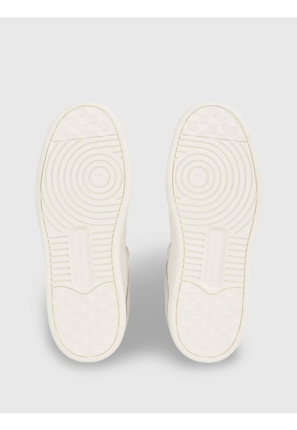 Tenis Blanco De Cuero Tipo Basket Calvin Klein