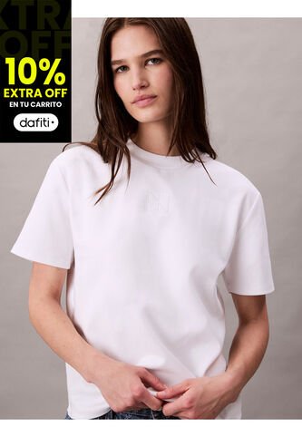 Camiseta Blanca Interlock Con Emblema CK Calvin Klein Calvin Klein