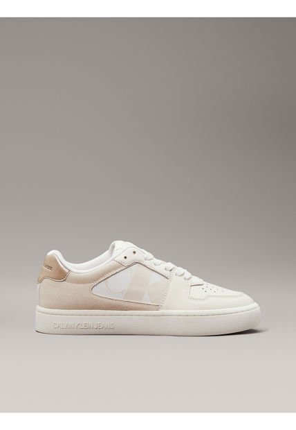 Tenis Beige Classic Con Detalles De Gamuza Calvin Klein