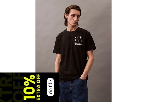 Camiseta Negra Classic Crewneck Calvin Klein Calvin Klein