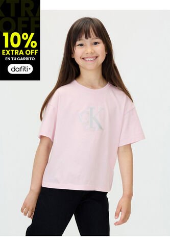 Camiseta Morado Corta Con Monograma Con Acabado Brillante Calvin Klein Calvin Klein