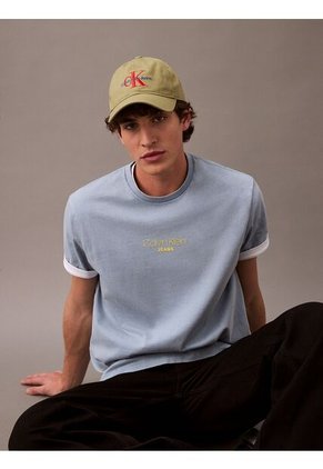 Camiseta Multicolor Acid Wash Graphic Crewneck Calvin Klein