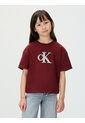 Camiseta Vino Tinto Corta Con Monograma Con Acabado Brillante Calvin Klein de Calvin Klein