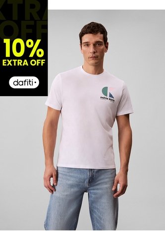 Camiseta Blanca Con Monograma Gráfico Calvin Klein Calvin Klein