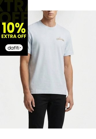 Camiseta Blanca Con Logo Bordado Calvin Klein Calvin Klein