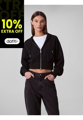 Buzo Negro Cropped De Punto Milano Calvin Klein Calvin Klein