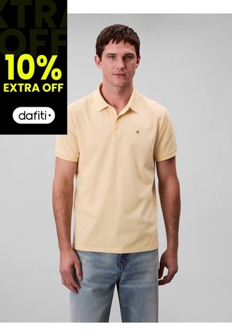 Polo Amarillo Con Monograma Bordado Calvin Klein Calvin Klein