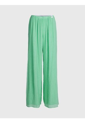 Pantalón Ancho Fruncidos Mujer Verde Calvin Klein