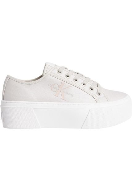 Tenis Beige Con Plataforma Y Acabado De Perla Calvin Klein