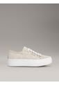 Tenis Beige De Plataforma De Jacquard Con Logo Calvin Klein de Calvin Klein