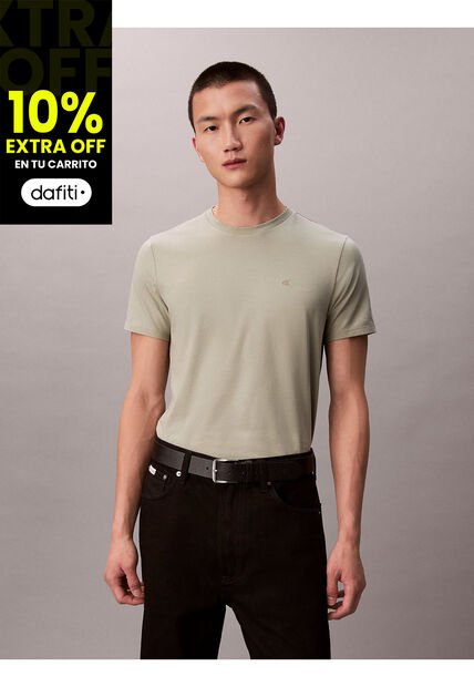 Camiseta Verde Slim De Manga Corta Calvin Klein