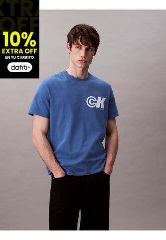 Camiseta Azul Oscuro Sport Con Logotipo Gráfico Calvin Klein Calvin Klein