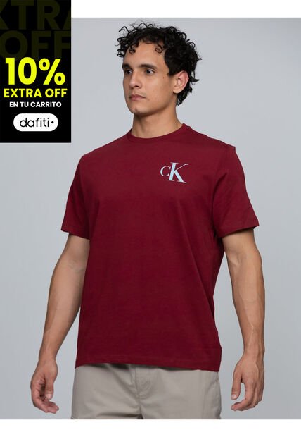 Camiseta Vino Tinto Con Monograma 30s Calvin Klein