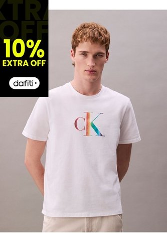 Camiseta Blanca Con Monograma Arcoíris - Pride Calvin Klein Calvin Klein