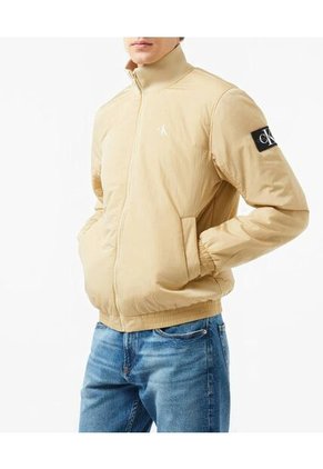 Chaqueta Beige De Nailon Acolchado Con Cremallera Calvin Klein