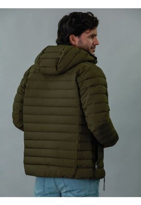 Chaqueta Verde Acolchada Con Capota Calvin Klein