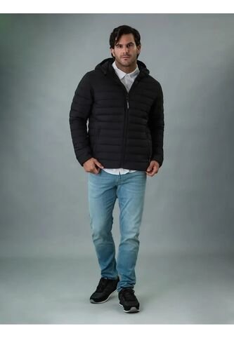 Chaqueta Negra Acolchada Con Capota Para Hombre Calvin Klein Calvin Klein