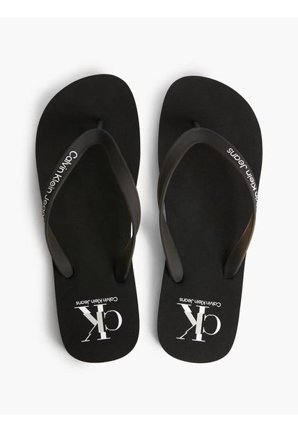 Sandalias Negro Con Logo Para Hombre Calvin Klein