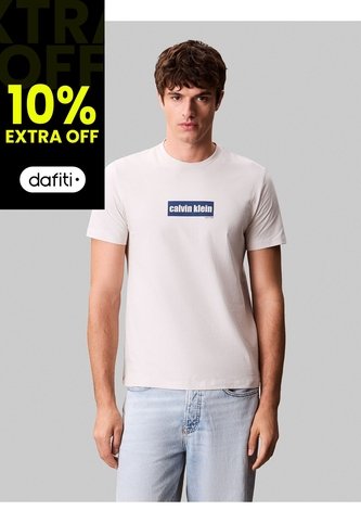 Camiseta Beige Con Box Logo Calvin Klein Calvin Klein