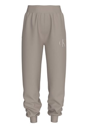 Pantalón Beige De Chándal De Felpa Con Monograma Calvin Klein