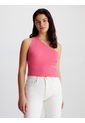 Crop Top Rosado De Punto Milano Con Hombro Descubierto Calvin Klein de Calvin Klein