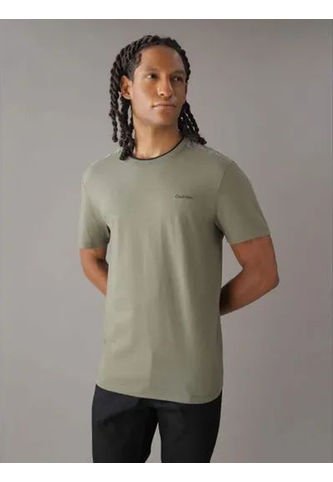 Camiseta Verde Manga Corta Con Cinta Distintiva En Los Hombros Calvin Klein Calvin Klein