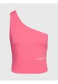 Crop Top Rosado De Punto Milano Con Hombro Descubierto Calvin Klein de Calvin Klein