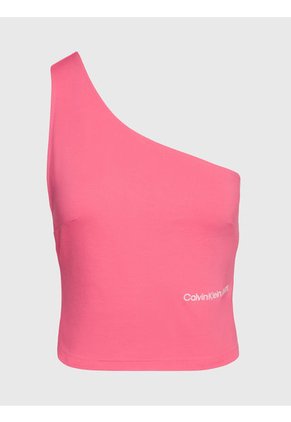 Crop Top Rosado De Punto Milano Con Hombro Descubierto Calvin Klein