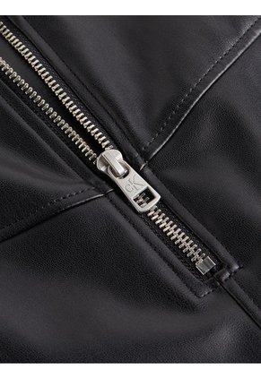 Minifalda De Piel Sintética Negro Calvin Klein
