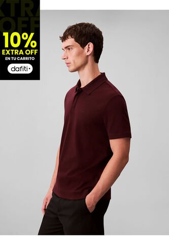 Polo Chocolate De Algodón Interlock Calvin Klein Calvin Klein