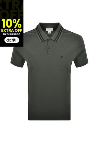 Polo Gris De Piqué Con Ribetes En Contraste Calvin Klein Calvin Klein