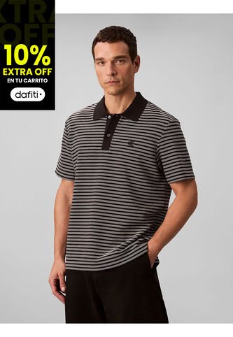 Polo Negro Ottoman A Rayas Calvin Klein Calvin Klein