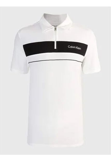 Polo Blanco Standard Con Cremallera Calvin Klein