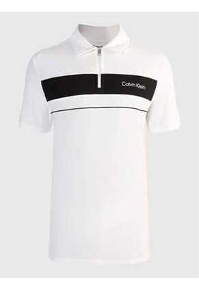 Polo Blanco Standard Con Cremallera Calvin Klein