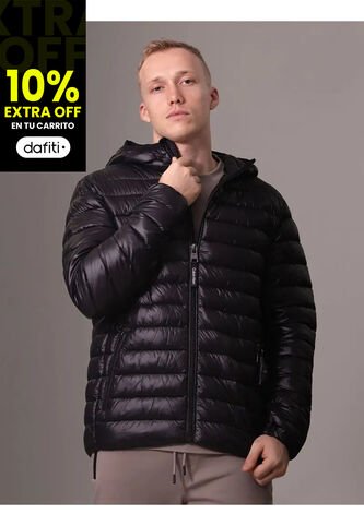 Chaqueta Negra Acolchada Con Capota Calvin Klein Calvin Klein