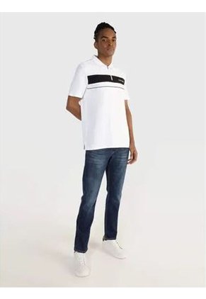 Polo Blanco Standard Con Cremallera Calvin Klein