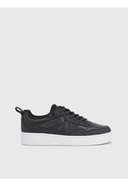 Tenis Negro Tipo Basket De Cuero Calvin Klein