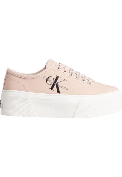 Tenis Rosado De Lona Reciclada Con Plataforma Calvin Klein