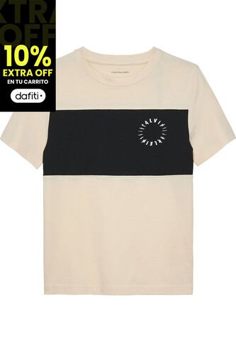 Camiseta Blanca De Manga Corta Con Diseño De Bloques De Color Calvin Klein Calvin Klein