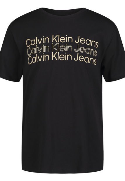 Camiseta Para Niño Manga Corta Negro Calvin Klein