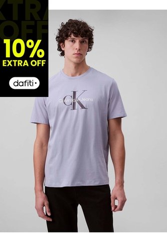 Camiseta Gris Con Monograma Calvin Klein Calvin Klein
